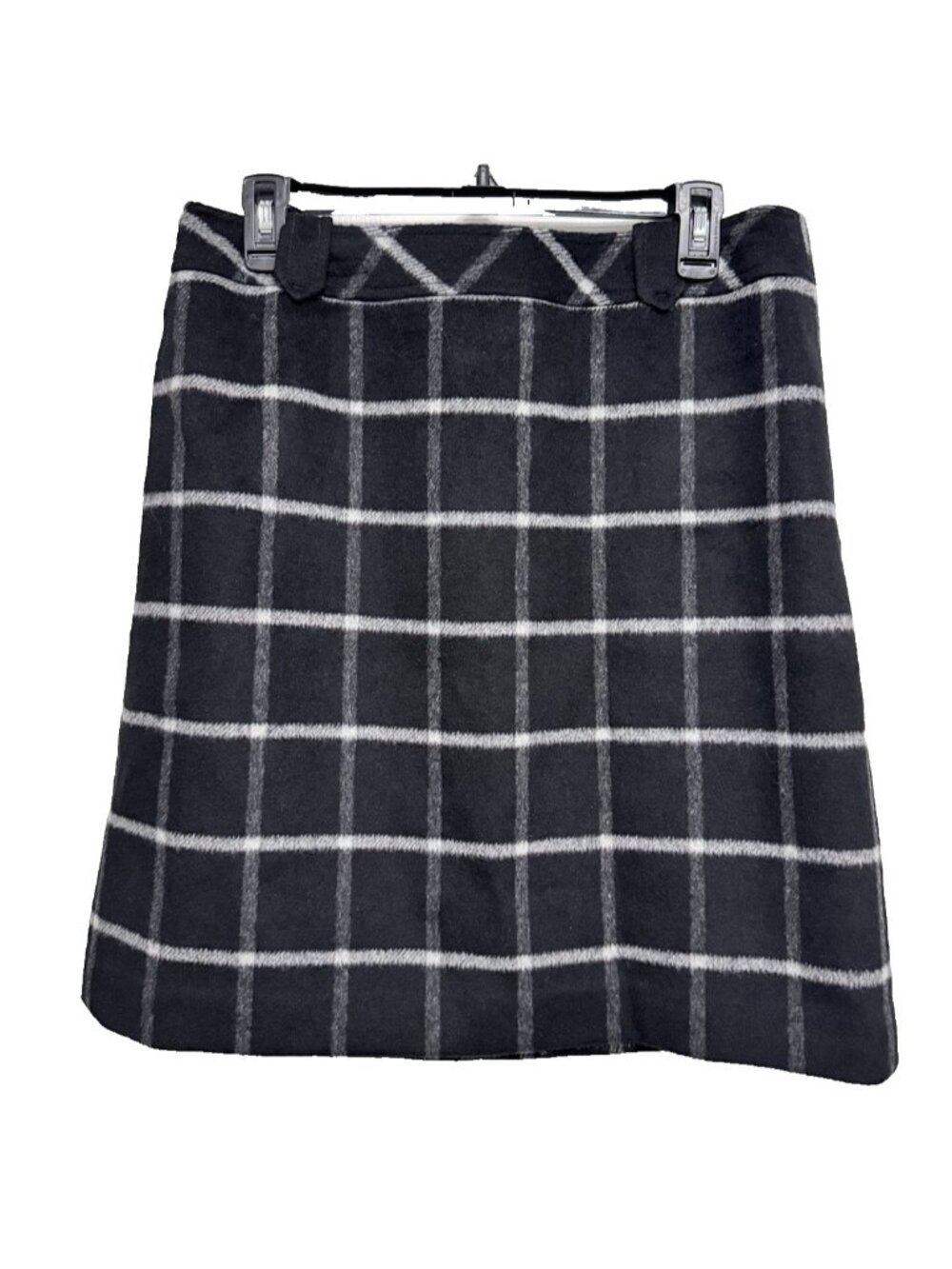 Talbots Wool Blend Mini Skirt Size 8 Windowpane Plaid Flannel Academia Preppy